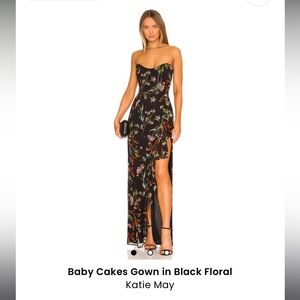 Revolve Katie May Baby Cakes Gown in black floral
